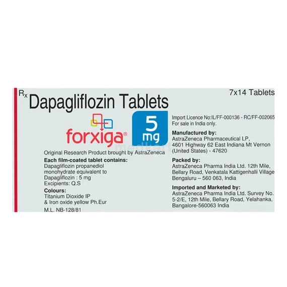 forxiga 5mg tablet 28's